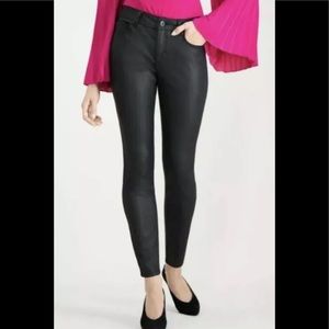 INC international concepts coated jeans pants skinny leg black 0